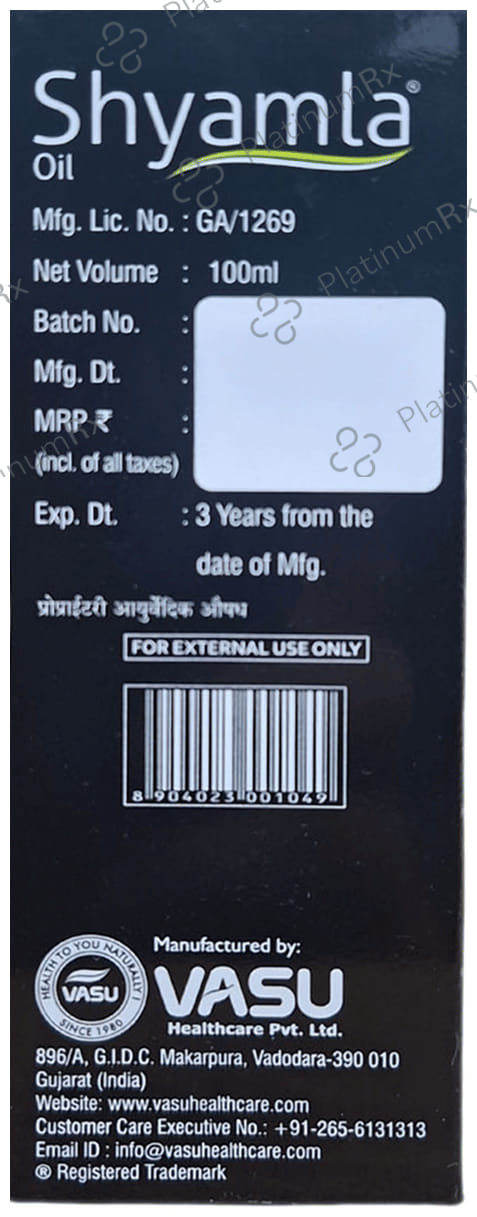 Vasu Shyamla Herbal Hair Care Oil