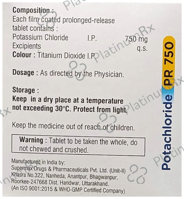 Potachloride PR 750mg Tablet 10s