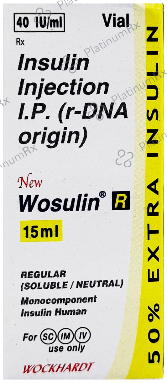 New Wosulin R (40 IU/ml) Vial 1X15ml