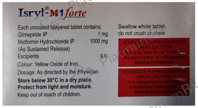 Isryl M 1 Forte 1/1000mg Tablet SR 15s