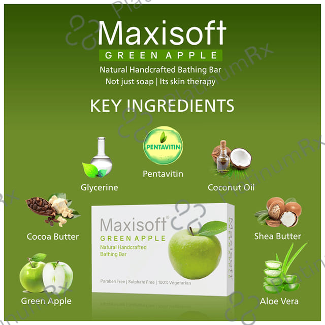 Maxisoft Green Apple Bathing Bar (75gm Each) 1 units