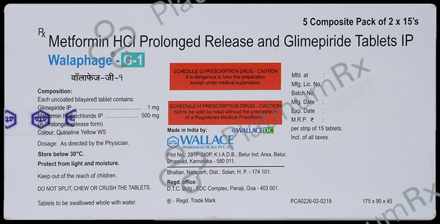 Walaphage G 1/500mg Tablet PR 15s
