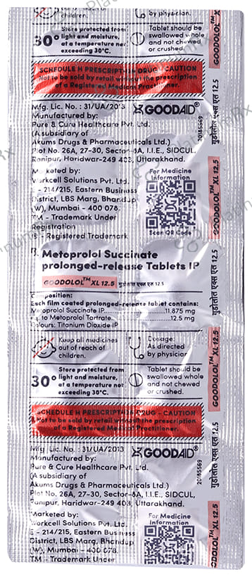 Goodolol XL 12.5mg Tablet Tablet PR 10s