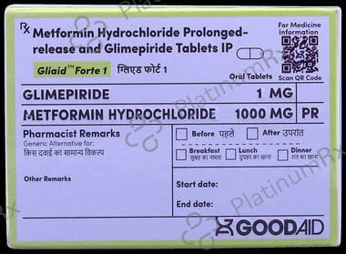 Gliaid 1/1000mg Forte Tablet PR 10s