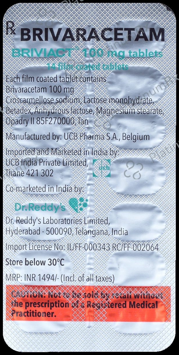 Briviact 100mg Tablet