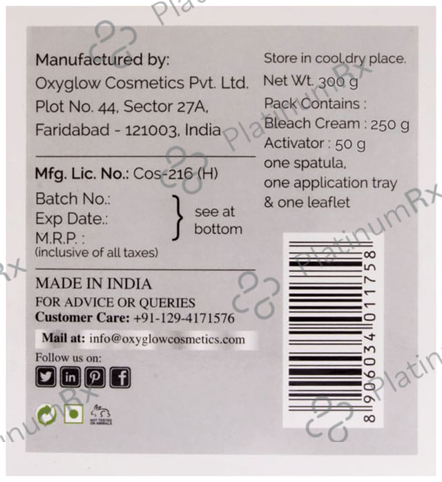 Oxyglow Herbals Pearl Bleach Cream 300 gm