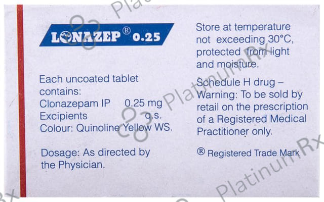 Lonazep 0.25mg Tablet 15s