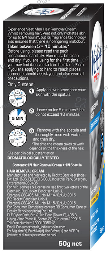 Veet Hair Removal Cream for Men Sensitive Skin 50gm