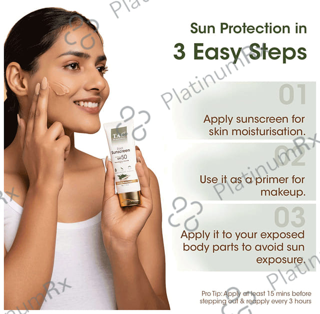 TAC The Ayurveda Co Eladi Sunscreen SPF 50 PA+++ Cream 50gm