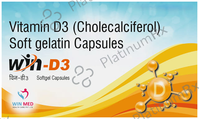 Win D3 Softgel Capsule 60000IU Soft Gelatin Capsule 10s