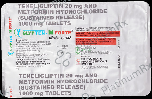 Glypten M Forte 1000/20mg Tablet 10s