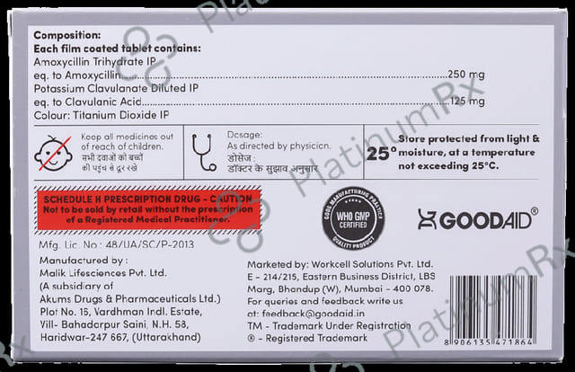 Aidcillin CV 375mg Tablet 10s