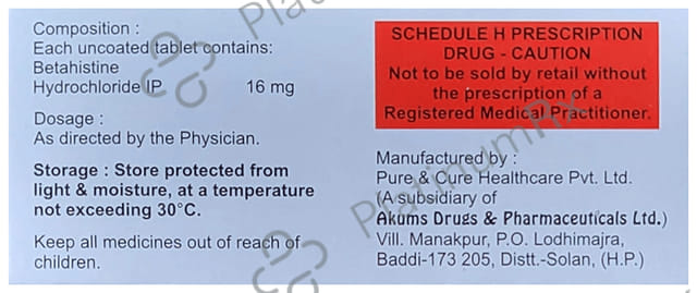 Reachvert 16mg Tablet 10s