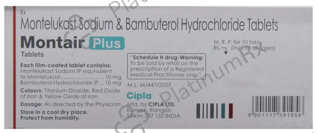 Montair Plus 10/10mg Tablet 10s