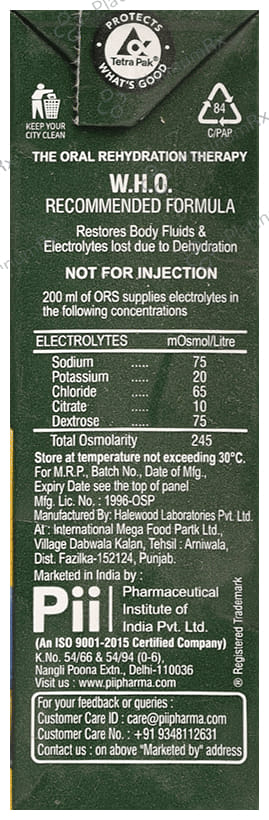 PII Electrolyte ORS Drink Nimbu Paani Flavour 200ml