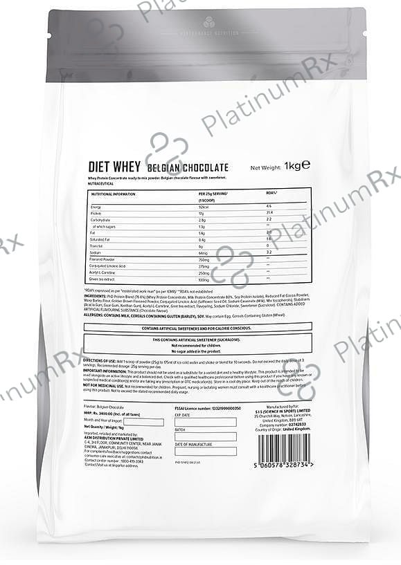 PHD Diet Whey High Protein Lean Matrix Powder Belgian Chocolate 1 kg