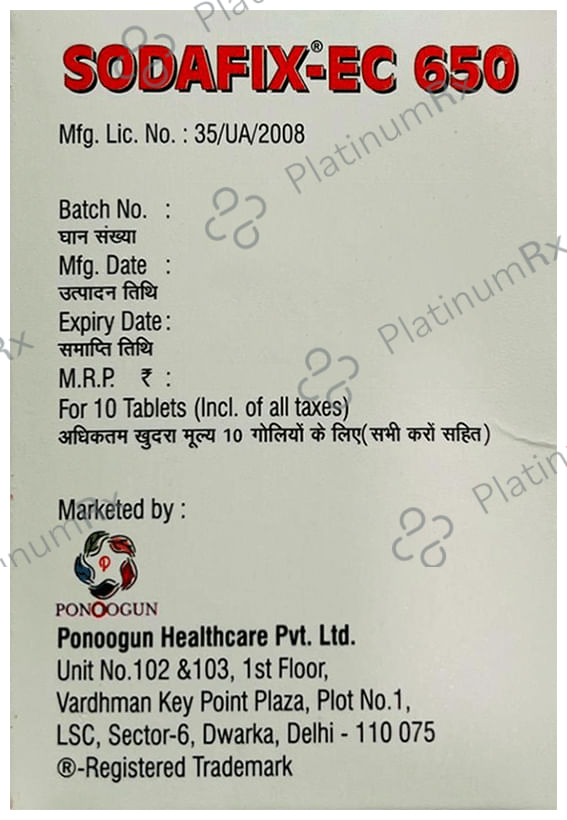 Sodafix EC 650mg Tablet 10s
