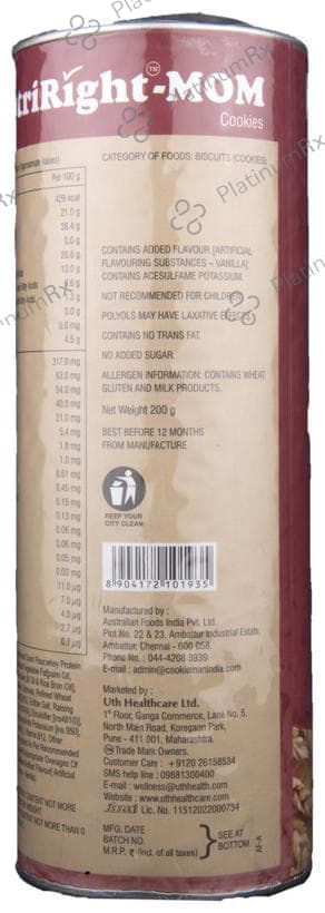 NutriRight Mom Cookies with Whey Protein & Oatmeal No Added Sugar