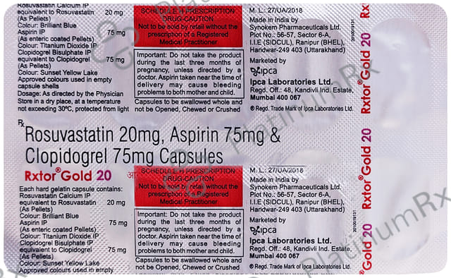 Rxtor Gold 20/75/75mg Capsule 10s