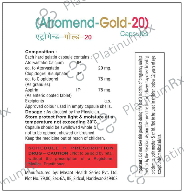 Atromend Gold 20/75/75mg Capsule 10s