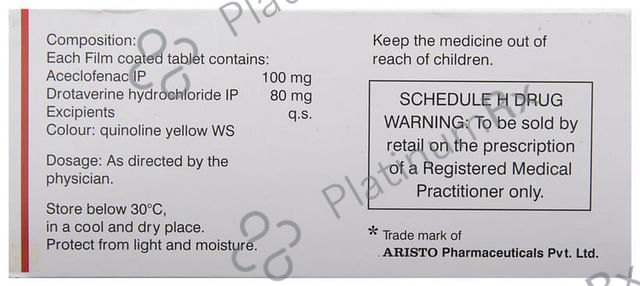 Aceclo Spas 100/80mg Tablet 10s