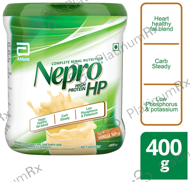 Nepro Complete Renal Nutrition High Protein Vanilla Toffee Flavour Powder 400gm