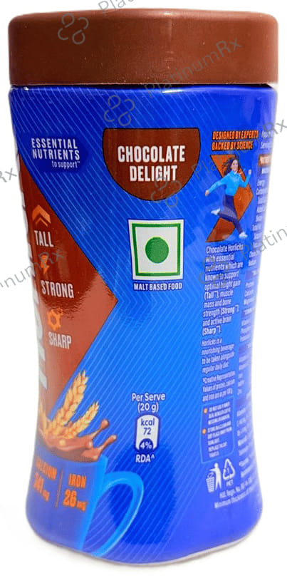 Horlicks Drink with Vitamin C, D & Zinc - For Bones & Metabolism - Flavour Chocolate Delight 200 gm