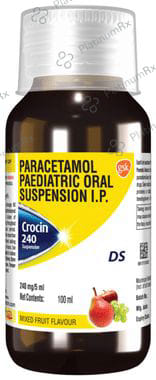 Crocin 240mg DS Suspension Mixed Fruit Flavour 100ml