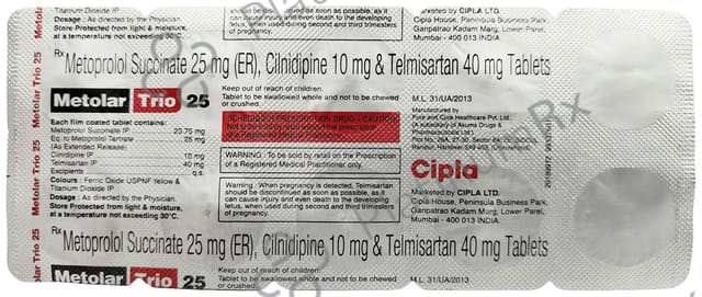Metolar Trio 25 10/25/40mg Tablet ER 10s