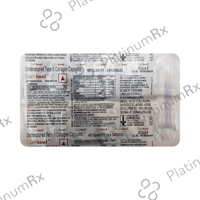 Cartikool Undenatured Type II Collagen 40mg Capsule 10s