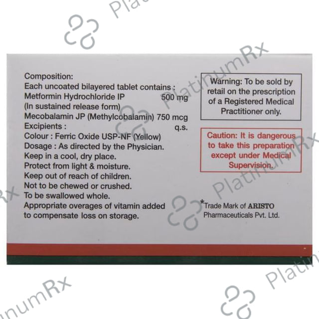 Bigomet M 500mg/750mcg Tablet SR 10s