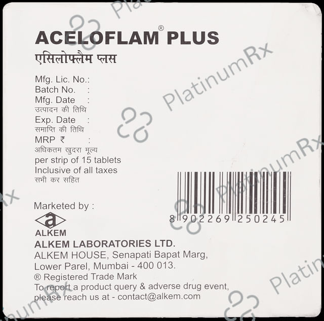 Aceloflam Plus 100/325mg Tablet 15s