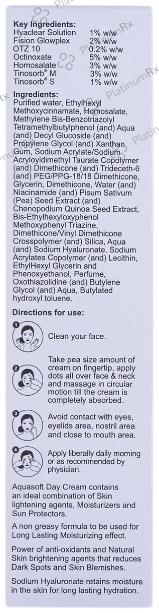 Aquasoft Day Spf 50+ Cream 75gm