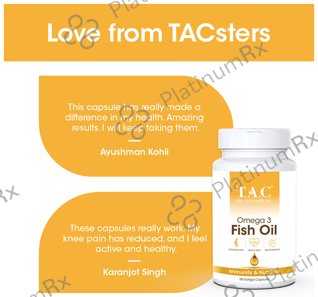 TAC The Ayurveda Co Omega 3 Fish Oil Softgel Capsule 60s