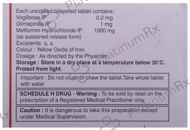 Glycomet Trio Forte 1/1000/0.2mg Tablet SR 10s