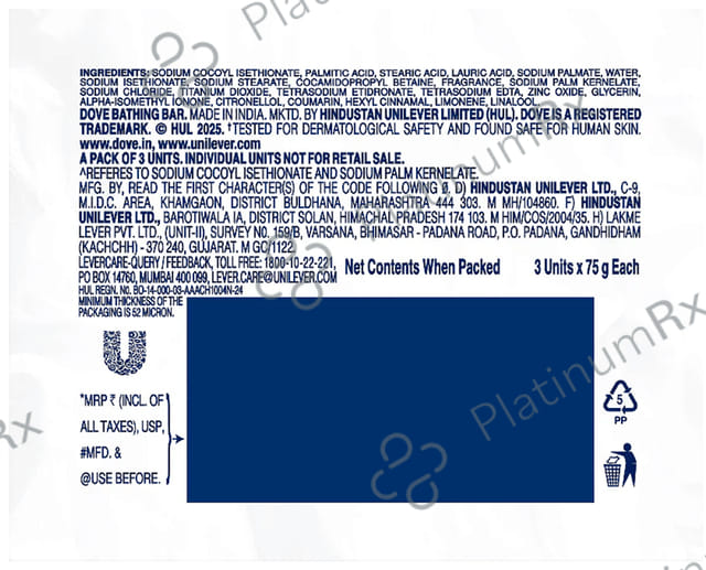 Dove Cream Beauty Bathing Bar 3s