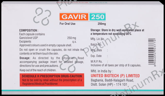 Gavir 250mg Capsule 8s