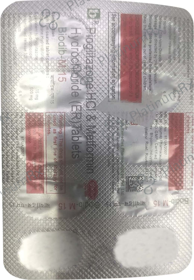 Biodip M 15mg/500mg Tablet