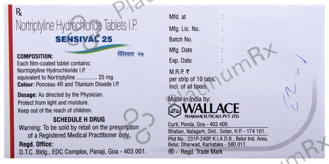 Sensival 25mg Tablet 10s