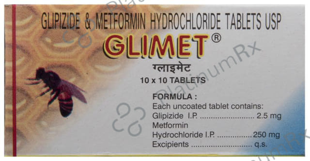 Glimet 2.5/250mg Tablet 10s