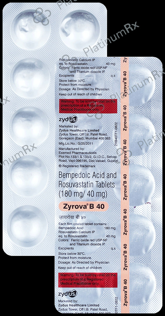 Zyrova B 180/40mg Tablet 10s