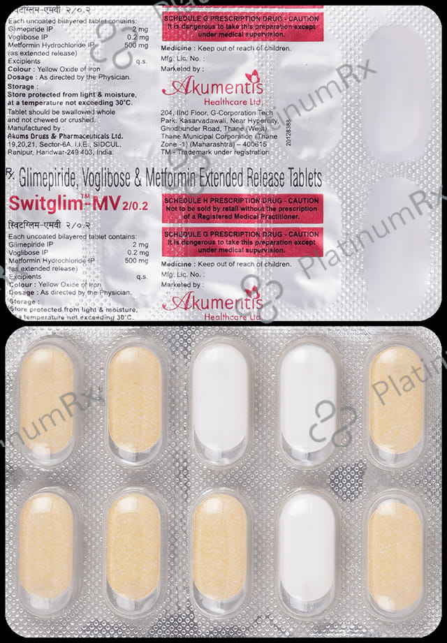 Switglim MV 2/500/0.2mg Tablet ER 10s