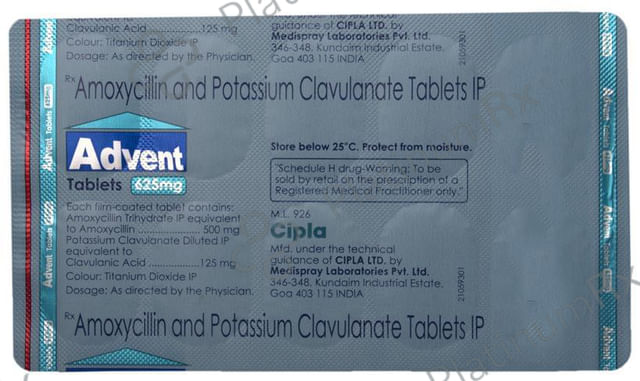 Advent 625mg Tablet 10s