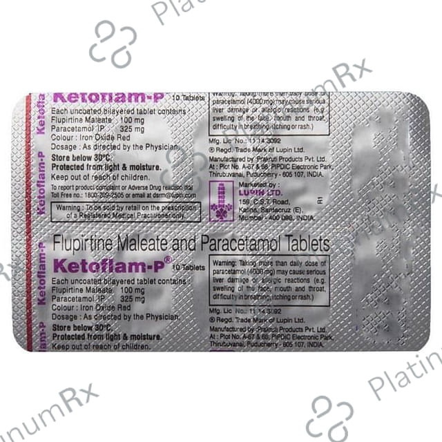Ketoflam P 100/325mg Tablet 10s