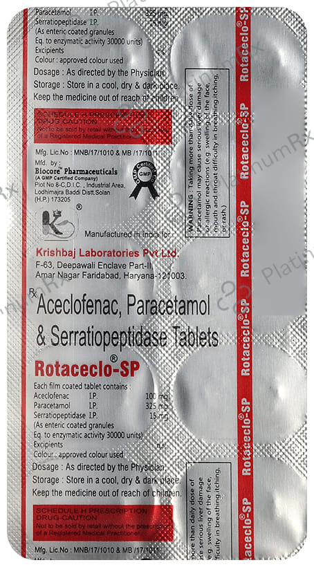 Rotaceclo SP 100mg/325mg/15mg Tablet