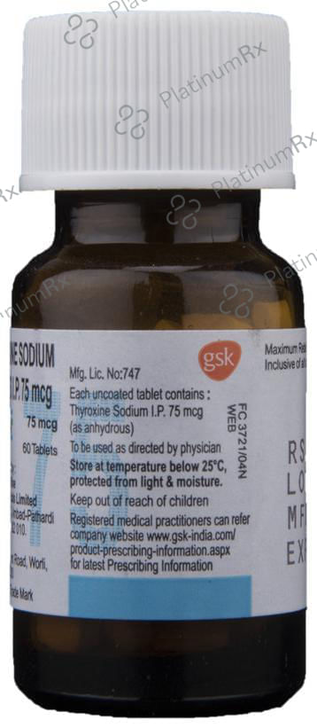 Eltroxin 75mcg Tablet 60s