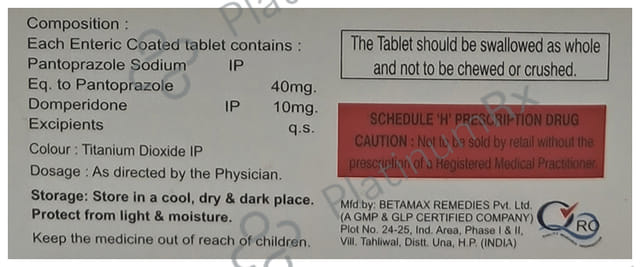 Panjo D 10/40mg Tablet 10s