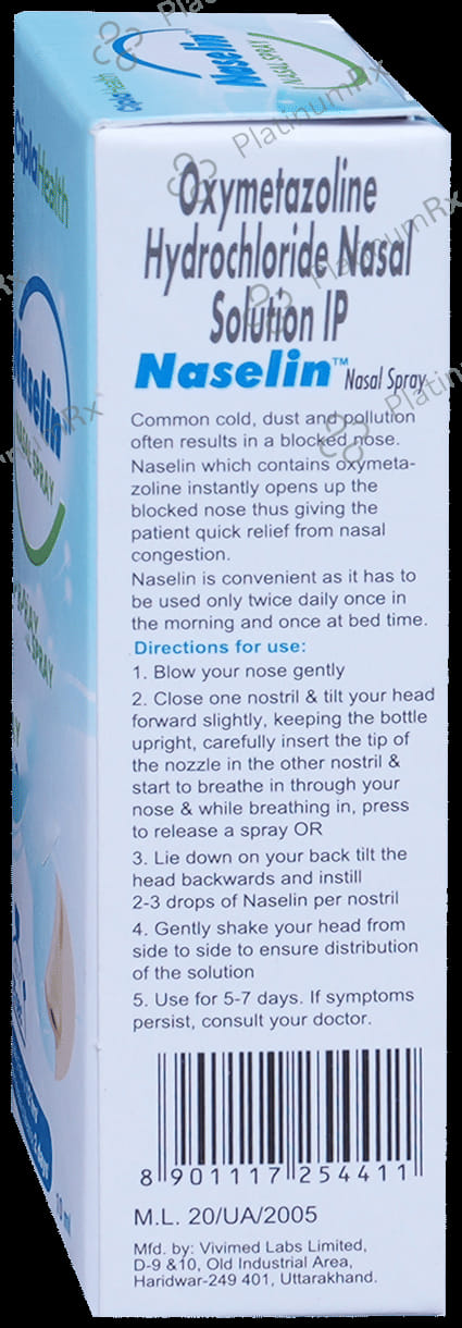 Naselin 0.05% Nasal Spray 10ml