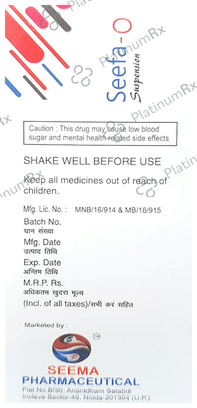 Seefa-O Oral Suspension Mango 30 Oral Suspension