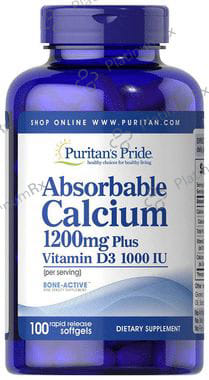 Puritan's Pride Absorbable Calcium 1200mg Plus Vitamin D3 1000IU Rapid Release Softgel 100s